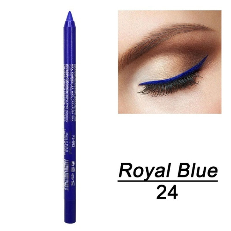 14 Colors Long-lasting Eye Liner Pencil Waterproof Pigment Blue Brown Black Eyeiner Pen Women Fashion Color Eye Makeup Cosmetic