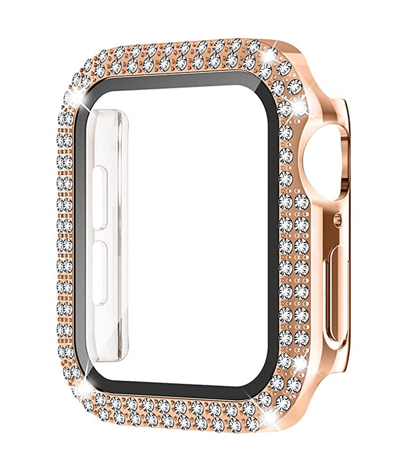 Diamond Cover For Apple watch Case 45mm 41mm 44mm 40mm 42mm 38mm Tempered Glass Bumper Screen Protector iWatch series 7 SE 6 8 5