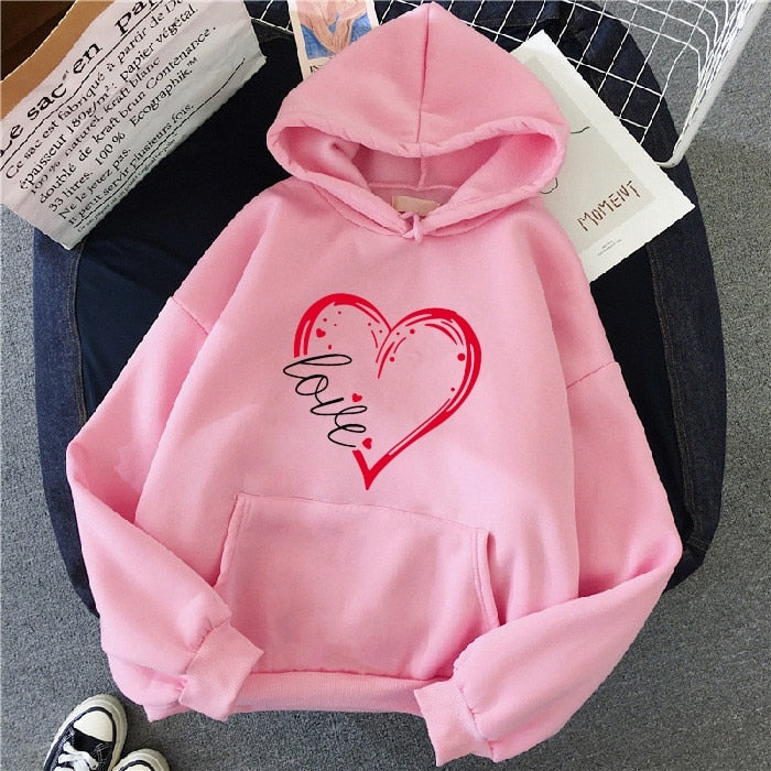 Letter print new hooded sweater women's spring long-sleeved lazy style loose hooded top
