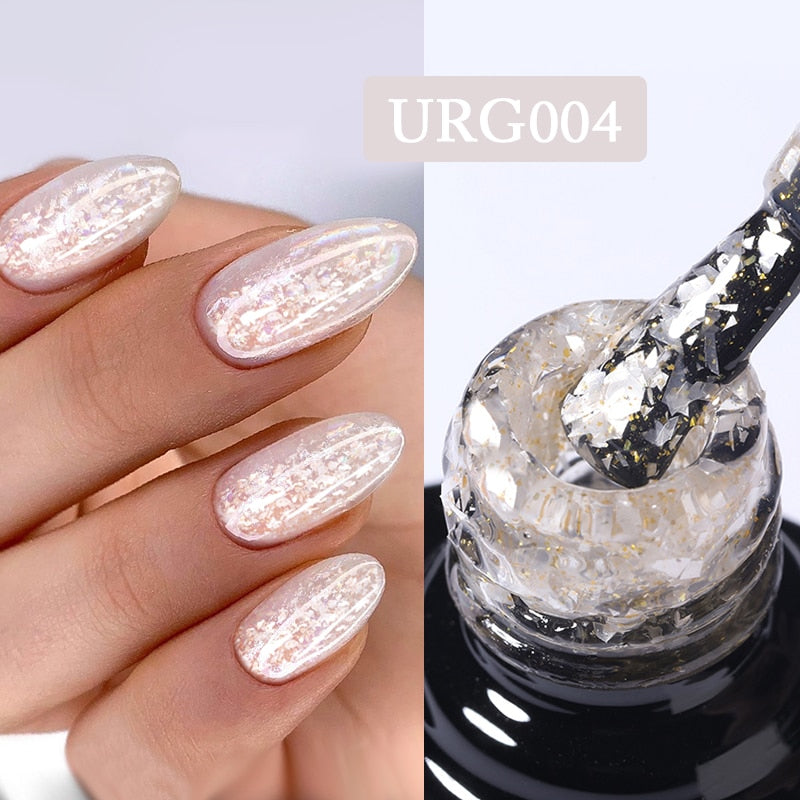 UR SUGAR 7ml Gold Glitter Gel Nail Polish Platinum Shining Mineral Sequins Soak Off UV LED Gel Nail Semi Permanent Manicure
