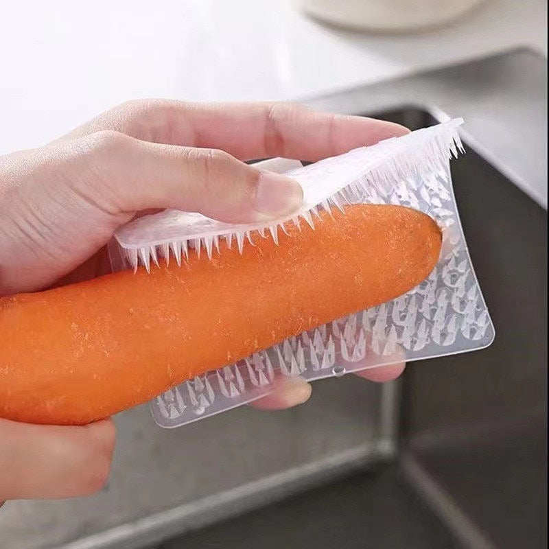 Kitchen Cleaning Tools Silicone Dish Scrubber Crevice Brush Household Fruit and Vegetable Clean Brush Cleaning Accessories